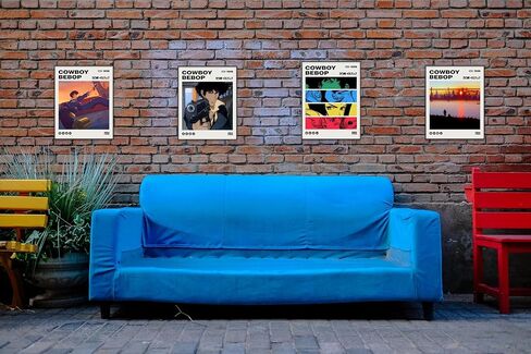 Ouroboros Art & Design - مجموعة ملصقات Cowboy Bebop - ملصق الرسوم المتحركة - لوحة فنية جدارية - Spike Spiegel - Faye Valentine - Jet Black - مجموعة من 4-300 جم - 8x10 بوصة - غير مؤطرة in Kuwait