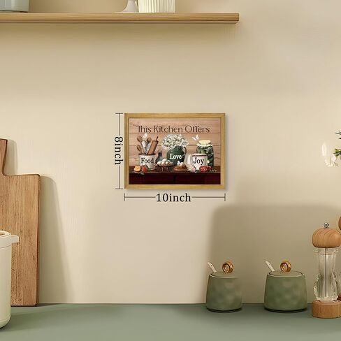 Vintage Kitchen Pictures Wall Decor, Country Kitchen Food Still Life Wall Art, Dining Room Decor Oil Painting, Canvas Prints Picture For Dining Room Kitchen Home Decor 8x10 Inch Wood Framed in Saudi Arabia
