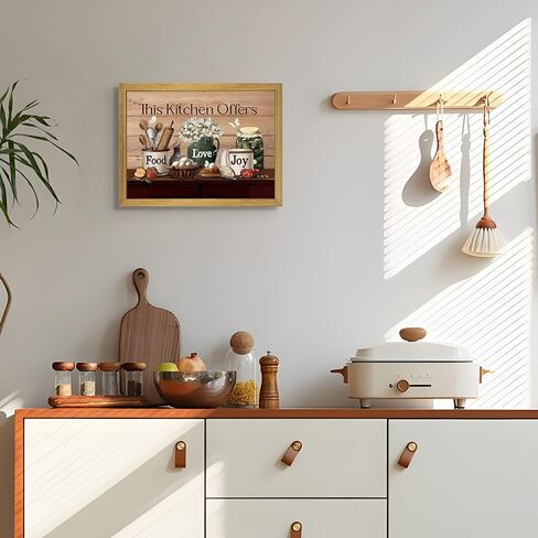Vintage Kitchen Pictures Wall Decor, Country Kitchen Food Still Life Wall Art, Dining Room Decor Oil Painting, Canvas Prints Picture For Dining Room Kitchen Home Decor 8x10 Inch Wood Framed in Saudi Arabia