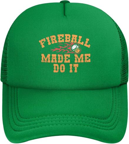 Fireball Made Me Do It Travel Mesh Baseball Hat Truck Hat Sandwich Hat Outdoors Running Hat in Saudi Arabia