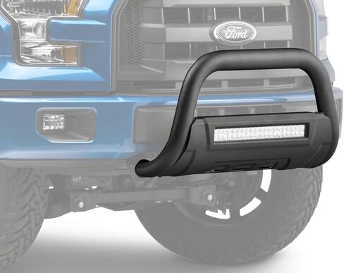 شريط Barricade Off-Road HD Bull باللون الأسود المزخرف مع لوح انزلاقي وشريط إضاءة LED مزدوج الصف مقاس 20 بوصة يناسب Ford F-150 2004-2020 باستثناء Raptor in Kuwait