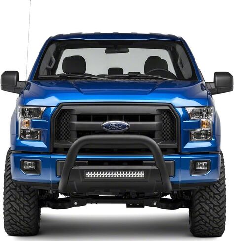شريط Barricade Off-Road HD Bull باللون الأسود المزخرف مع لوح انزلاقي وشريط إضاءة LED مزدوج الصف مقاس 20 بوصة يناسب Ford F-150 2004-2020 باستثناء Raptor in Kuwait