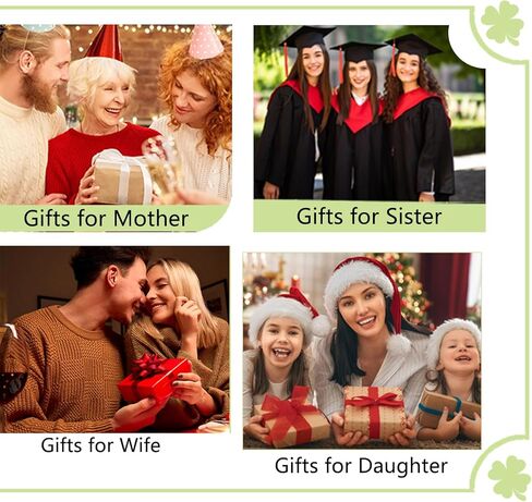 Good Luck Gifts Necklace/Earrings Jewelry for Women Trendy, Four Leaf Clover Necklace Earring Lucky Gifts for Her 4 Leaf Lucky Positivity Birthday Graduation Wedding Gifts in Kuwait