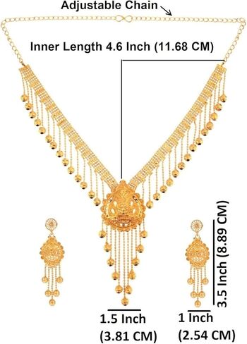 Efulgenz Indian Jewelry Sets for Women Bollywood Necklace Wedding Bridal Tassel Choker Collar Necklace Earrings Fashion Jewelry Set in Saudi Arabia