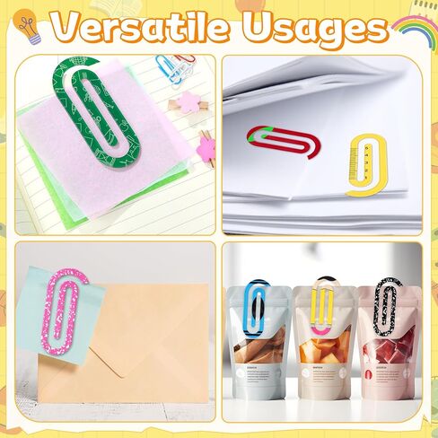 24 Set of Jumbo Paper Clips Christmas Teacher Gifts Clear Acrylic Clips Bookmarks with Appreciation Cards Cute Paperclips Design for Teacher's Christmas Gift Classroom Book Lovers in Saudi Arabia