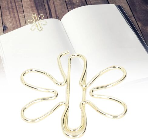 100Pcs Cute Gold Mini Paper Clips, Flower and Arrowhead Shapes Paperclips Electroplated Gold Paper Clips for Wedding Marriage Office School Home(#1) in Kuwait