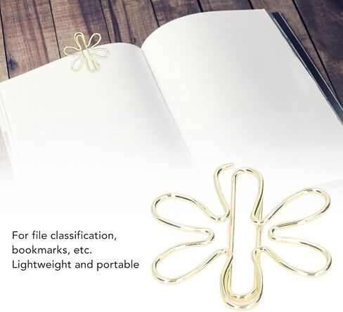 100Pcs Cute Gold Mini Paper Clips, Flower and Arrowhead Shapes Paperclips Electroplated Gold Paper Clips for Wedding Marriage Office School Home(#1) in Kuwait