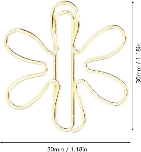 100Pcs Cute Gold Mini Paper Clips, Flower and Arrowhead Shapes Paperclips Electroplated Gold Paper Clips for Wedding Marriage Office School Home(#1) in Kuwait