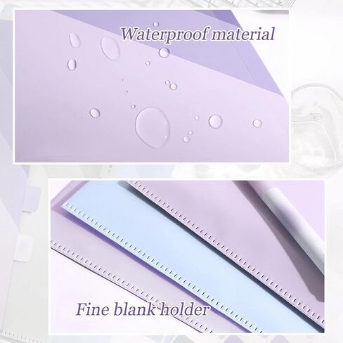 MIUPOO Poly Project Organizer,Documents Project Pockets,Office PocketFile,Clear Plastic File Folder Sleeves,L Shaped File Jackets,Blue and Purple Set of 2. in Saudi Arabia