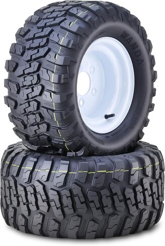 WANDA Golf Cart ATV Tire Wheel Assembly 20X10-10 4-Ply with 5 Lugs on 4.5" PCD White Wheel-14054,SET 2 in Saudi Arabia
