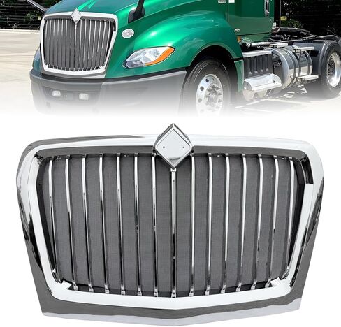 Chrome Grill Grille with Bug Screen Compatible with 2018-2023 International LT625 Front Bumper Grille 4039860C93 (Chrome) in Saudi Arabia