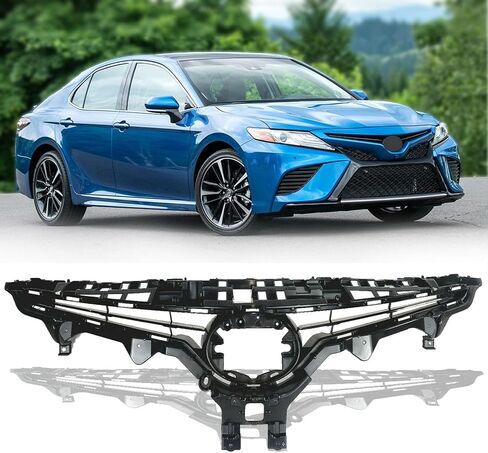 Bewild Front Bumper Grille Grill Fit for 2018 2019 2020 Toyota Camry SE XSE Front Bumper Upper Hood Grille in Saudi Arabia