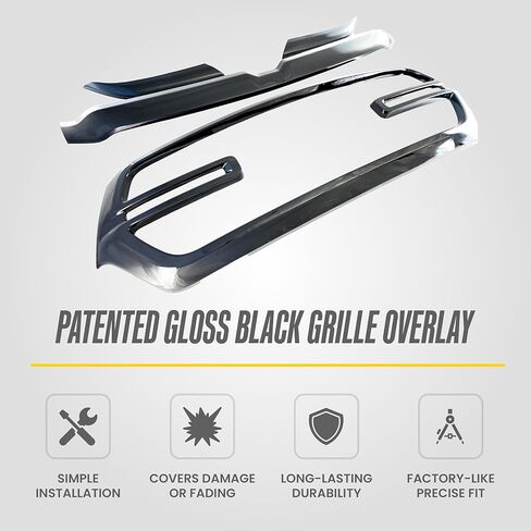 Chrome Delete Black Front Grille Overlay with Secure Adhesive Tape for 2019-2024 Ram 1500 | Easy Installation - No Tools Needed | US Patented in Kuwait