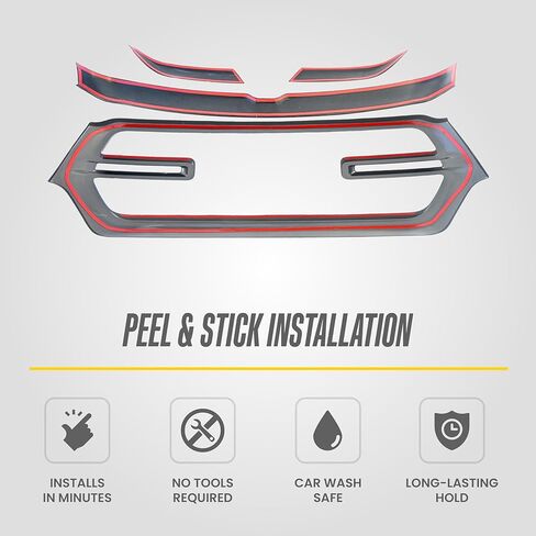 Chrome Delete Black Front Grille Overlay with Secure Adhesive Tape for 2019-2024 Ram 1500 | Easy Installation - No Tools Needed | US Patented in Kuwait