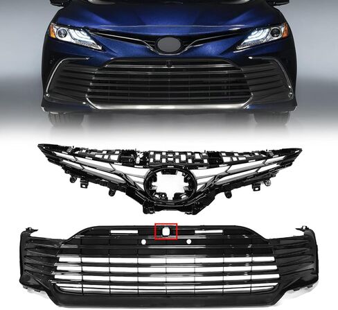 Bewild المصد الأمامي العلوي للشواية السفلية مع فتحات مناسبة لـ 2021 2022 Toyota Camry LE XLE in Saudi Arabia