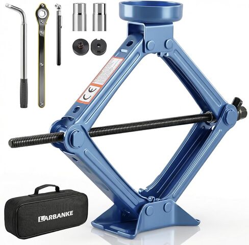 مقبس مقص Larbanke 2.5T، مع وسادة مطاطية Tesla ووسادة مطاطية عالمية، طقم رافعة السيارة مع مفتاح ربط، نطاق رفع من 4 بوصات - 15.75 بوصة، مناسب لنماذج Tesla والعالمية in Kuwait