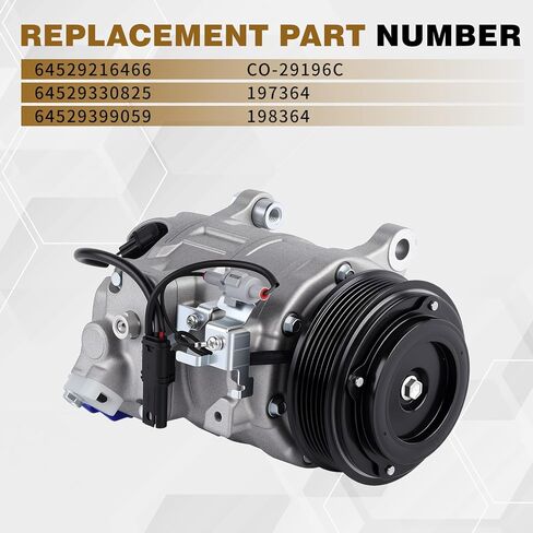 64529216466 Air Conditioner AC Compressor with Clutch Compatible with BMW X5 320i 328i 428i 528i 535i 228i 328d 535d 740Ld GT xDrive Gran Coupe 64529399059,64529330825 in Kuwait