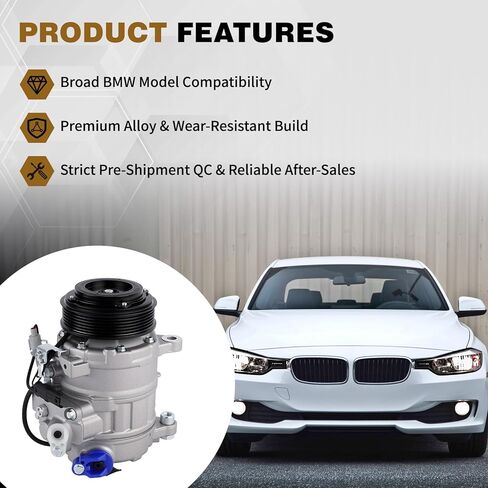64529216466 Air Conditioner AC Compressor with Clutch Compatible with BMW X5 320i 328i 428i 528i 535i 228i 328d 535d 740Ld GT xDrive Gran Coupe 64529399059,64529330825 in Kuwait
