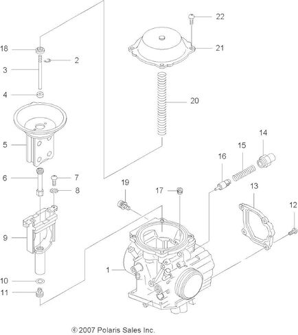 Polaris ATV Carburetor Assembly, Genuine OEM Part 3131590, Qty 1 in Saudi Arabia