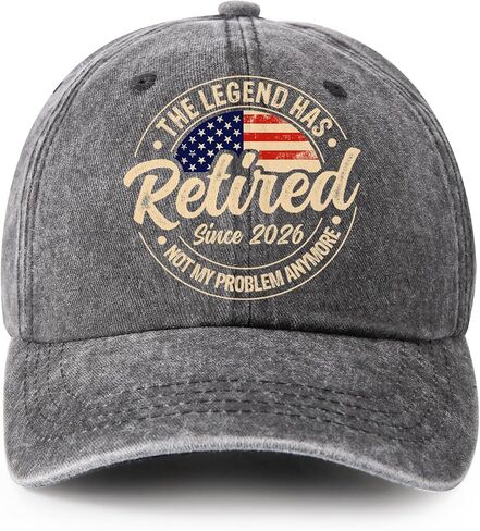 Retirement Gifts for Men Women, Vintage Retired Baseball Cap Adjustable, Funny Retired Embroidered Washed Cotton Hats for Dad Mom Boss Co-Workers Friends, Retirement Party Decorations Dark Grey in Saudi Arabia