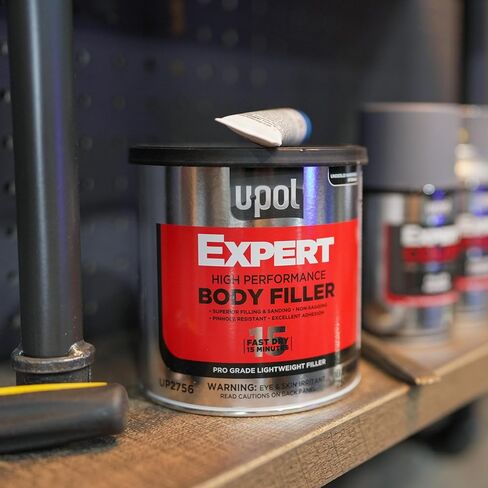 U-POL Expert High Performance Body Filler, Lightweight, Waterproof Automotive Filler, Repairs Dents & Scratches, White, 757ml in Saudi Arabia