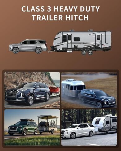 Class 3 Trailer Hitch with 2-Inch Receiver, Fits 2020–2025 Kia Telluride & Hyundai Palisade | 5,000 lbs GTW / 750 lbs TW | 6,000 lbs WD Capacity | Heavy-Duty Carbon Steel, Modular Bolt-On in Kuwait