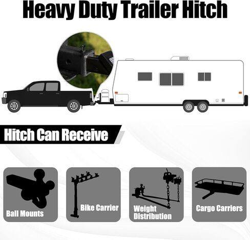 GNG 2" Hitch Receiver Compatible with 2014-2020 Acura MDX / 2016-2022 Honda Pilot Receiver, Steel Black Textured, Trailer Hitch in Kuwait