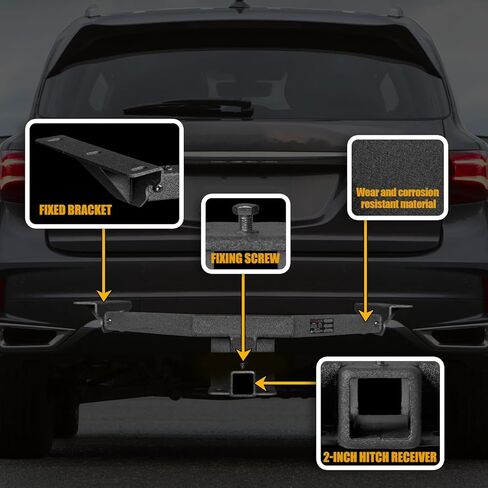 GNG 2" Hitch Receiver Compatible with 2014-2020 Acura MDX / 2016-2022 Honda Pilot Receiver, Steel Black Textured, Trailer Hitch in Kuwait