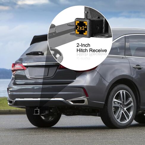 GNG 2" Hitch Receiver Compatible with 2014-2020 Acura MDX / 2016-2022 Honda Pilot Receiver, Steel Black Textured, Trailer Hitch in Kuwait