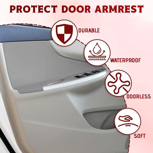 Compatible with Front Door Panels Armrest Cover for Toyota Corolla 2009-2013 Leather Left & Right Front Door Armrest Trim with Installation Tool 2PCS Gray (Leather Only) in Kuwait