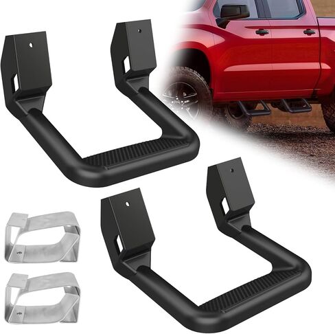 Universal Steps for Truck Running Boards 3.54 Inch Nerf Bars Aluminum Alloy Tailgate Step Running Boards Compatible with Dodge Ram 1500 Silverado 1500 F150 F250 Truck Accessories-4pcs in Kuwait