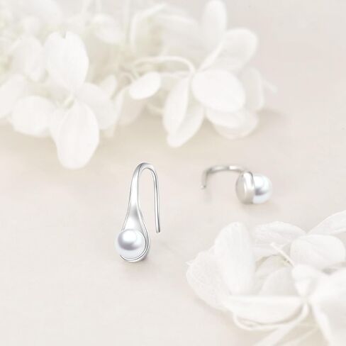 925 Sterling Silver White Freshwater Cultured Pearl Tear Drop Earring Jewelry Gifts for Women in Saudi Arabia