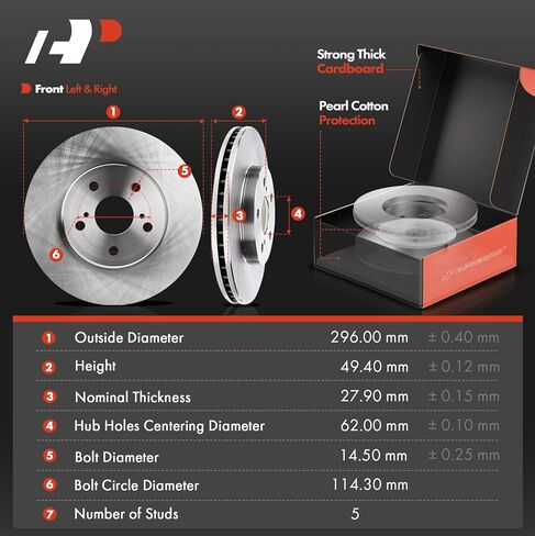 A-Premium Front Vented & Rear Solid Disc Brake Rotors + Ceramic Pads Kit Compatible with Select Lexus Model - IS250 2006-2013 2.5L, 12-PC Set in Saudi Arabia