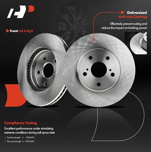 A-Premium Front Vented & Rear Solid Disc Brake Rotors + Ceramic Pads Kit Compatible with Select Lexus Model - IS250 2006-2013 2.5L, 12-PC Set in Saudi Arabia