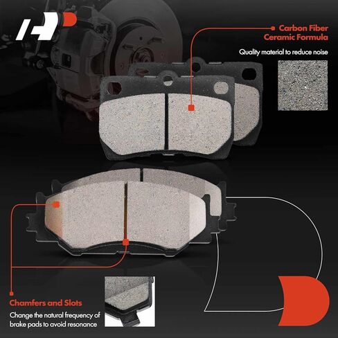 A-Premium Front Vented & Rear Solid Disc Brake Rotors + Ceramic Pads Kit Compatible with Select Lexus Model - IS250 2006-2013 2.5L, 12-PC Set in Saudi Arabia