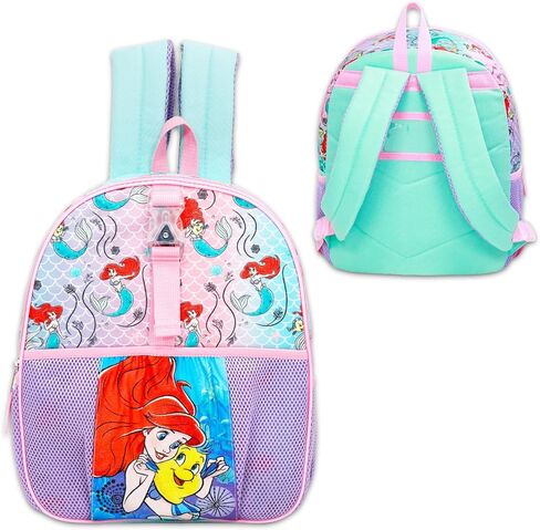 Disney The Little Mermaid Backpack and Lunch Box - Bundle with 16" Ariel Backpack, Lunch Bag, Pencil Holder, Water Bottle, Stickers, More | Little Mermaid School Bag for Girls Set in Saudi Arabia