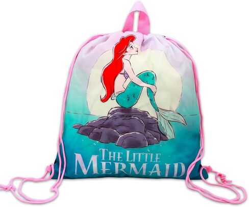 Disney The Little Mermaid Backpack and Lunch Box - Bundle with 16" Ariel Backpack, Lunch Bag, Pencil Holder, Water Bottle, Stickers, More | Little Mermaid School Bag for Girls Set in Saudi Arabia