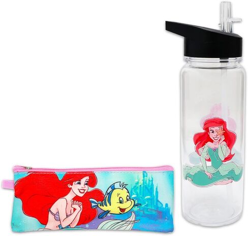 Disney The Little Mermaid Backpack and Lunch Box - Bundle with 16" Ariel Backpack, Lunch Bag, Pencil Holder, Water Bottle, Stickers, More | Little Mermaid School Bag for Girls Set in Saudi Arabia