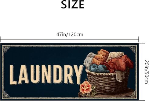 Runner Rug 20x47 inch, Non-Slip Waterproof Laundry Room Rug,Spring Summer Holiday Kitchen Runner with Festive Designs,Indoor Decorative Mat for Home (Laundry, 20x47 inch) in Saudi Arabia