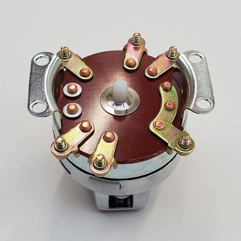 Chrome 6 Post Ignition Switch w/ 2 Switch Caps (Modern or Vintage Style) & 2 Keys for 1936-1995 Harley Big Twin w/Fat Bob base & Instrument Cover (except FLHR & FXDWG) Replaces HD# 75105-73T in Saudi Arabia
