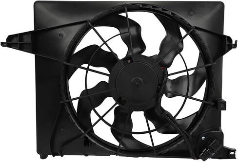 621-493 LINNCAS مروحة تبريد الرادياتير مناسبة لـ 2010 2011 2012 لشركة Hyundai لسانتا في 2011 2012 2013 2014 2015 لكيا لتجميع مروحة المبرد سورينتو باللون الأسود in Kuwait