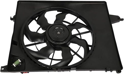 621-493 LINNCAS مروحة تبريد الرادياتير مناسبة لـ 2010 2011 2012 لشركة Hyundai لسانتا في 2011 2012 2013 2014 2015 لكيا لتجميع مروحة المبرد سورينتو باللون الأسود in Kuwait