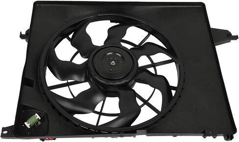 621-493 LINNCAS مروحة تبريد الرادياتير مناسبة لـ 2010 2011 2012 لشركة Hyundai لسانتا في 2011 2012 2013 2014 2015 لكيا لتجميع مروحة المبرد سورينتو باللون الأسود in Kuwait