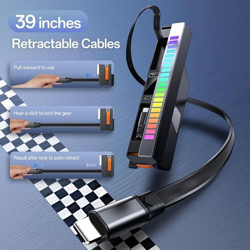 محور USB لـ Tesla Model Y Juniper 2025 2026 Model 3 Highland 2024 2025، 107W RGB محطة إرساء الإضاءة المحيطة مع غطاء منزلق كابل قابل للسحب متعدد المنافذ شاحن سريع مناسب لوحدة التحكم المركزية in Kuwait