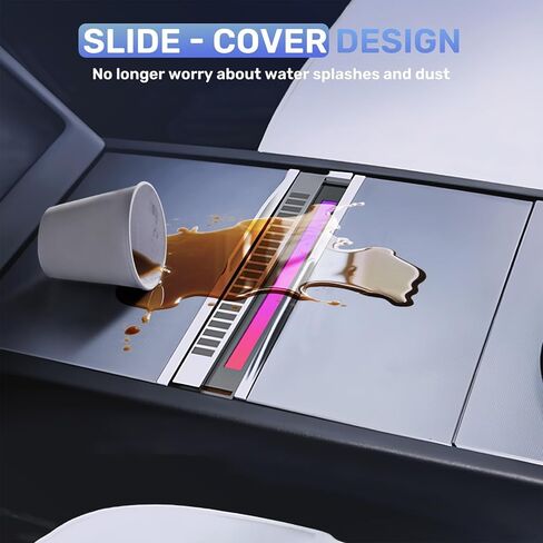 محور USB لـ Tesla Model Y Juniper 2025 2026 Model 3 Highland 2024 2025، 107W RGB محطة إرساء الإضاءة المحيطة مع غطاء منزلق كابل قابل للسحب متعدد المنافذ شاحن سريع مناسب لوحدة التحكم المركزية in Kuwait