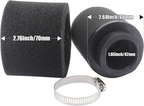 2Pcs Universal 41mm 42mm 43mm Black Double Foam Pod Performance Filter for 50cc - 90cc 110cc 125cc ATV Quad Scooter Go Kart Moped Pit Dirt Super Bike in Saudi Arabia