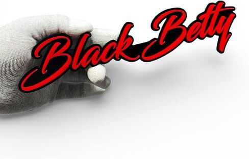 شعار Black Betty Script ثلاثي الأبعاد - شارة لوحة اسم أكريليك مخصصة مع دعامة لاصقة، لافتة مزدوجة الطبقات باللونين الأسود والأحمر اللامعين للسيارات وصناديق الأدوات والجراج وديكور الحائط والتركيب العالمي (طول 6 بوصات) in Saudi Arabia