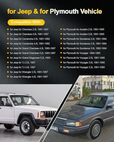 OCPTY مناسب 1995-1997 لسيارة دودج B1500 3.9L/V6، 1991-1997 لسيارة جيب شيروكي 4.0L/L6 ملفات إشعال بديلة للسيارات 2 دبابيس #UF97 (مجموعة من ملف إشعال واحد) in Saudi Arabia