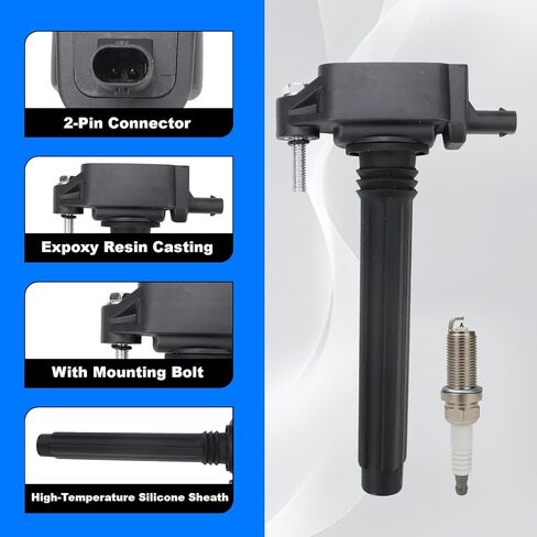 UF648 Ignition Coil & Spark Plug for Dodge Charger Grand Caravan Challenger Journey Durango Chrysler 200 300 Ram 1500 Cherokee Wrangler 2011 2012 2013 2014 2015 2016 2017 2018 2019 2020 2021 2022 2023 in Kuwait