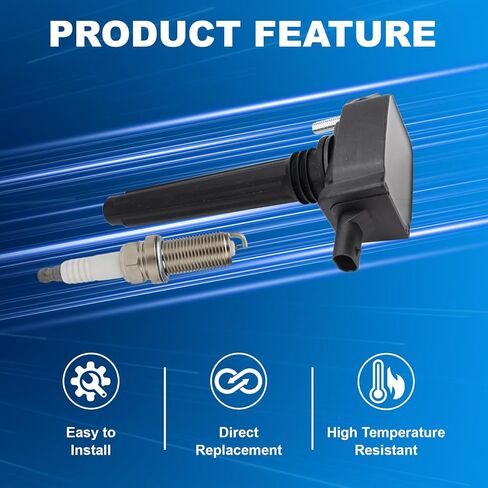 UF648 Ignition Coil & Spark Plug for Dodge Charger Grand Caravan Challenger Journey Durango Chrysler 200 300 Ram 1500 Cherokee Wrangler 2011 2012 2013 2014 2015 2016 2017 2018 2019 2020 2021 2022 2023 in Kuwait